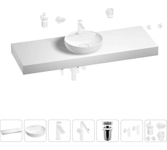 Комплект мебели для ванной комнаты с раковиной Wellsee Genuine Tree 201016815 1