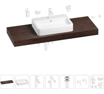 Комплект мебели для ванной комнаты с раковиной Wellsee Genuine Tree 201018245