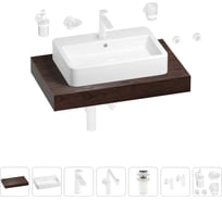 Комплект мебели для ванной комнаты с раковиной Wellsee Genuine Tree 201018065