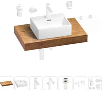 Комплект мебели для ванной комнаты Wellsee Genuine Tree с раковиной 201018295