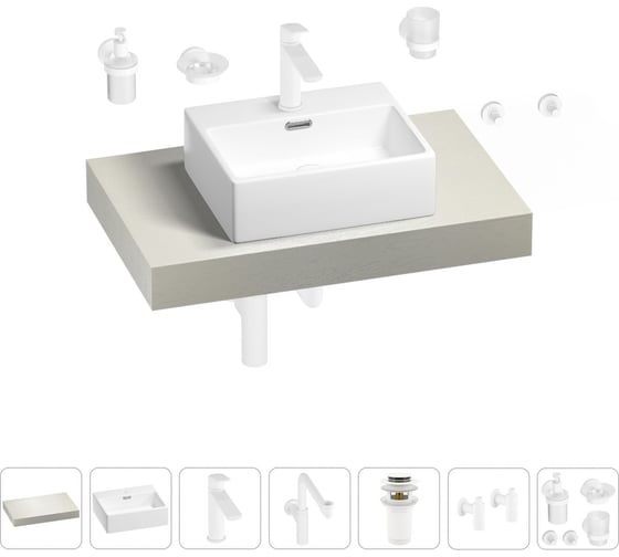 Комплект мебели для ванной комнаты с раковиной Wellsee Genuine Tree 201018275 1