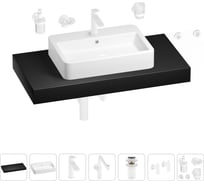 Комплект мебели для ванной комнаты с раковиной Wellsee Genuine Tree 201018145