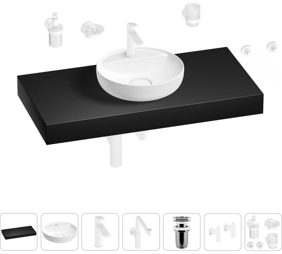 Комплект мебели для ванной комнаты с раковиной Wellsee Genuine Tree 201016705 1