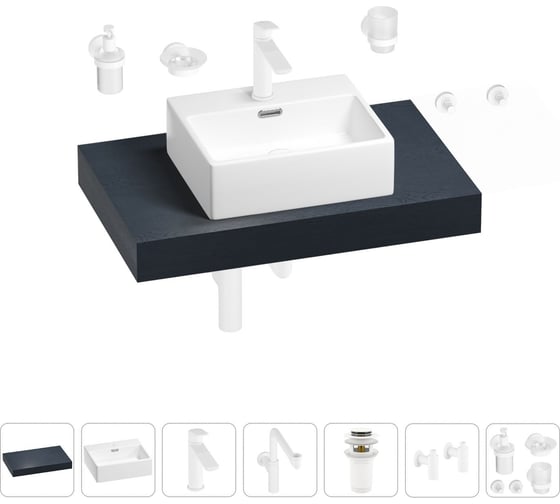 Комплект мебели для ванной комнаты Wellsee Genuine Tree с раковиной 201018285 1