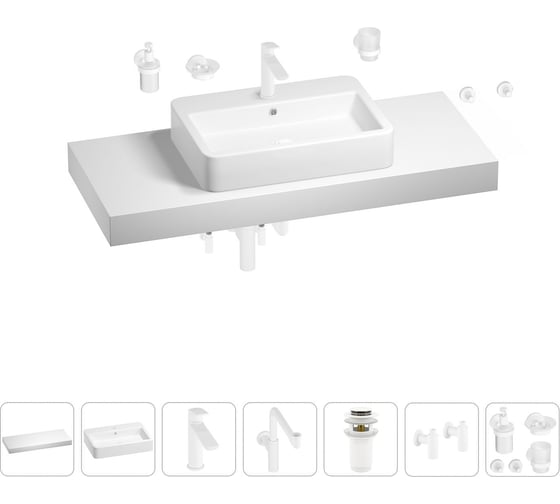 Комплект мебели для ванной комнаты Wellsee Genuine Tree с раковиной 201018195 1