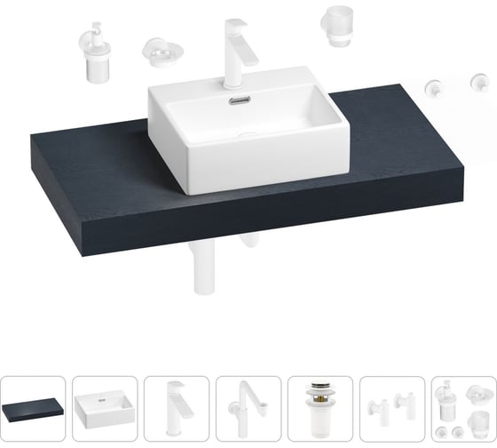 Комплект мебели для ванной комнаты с раковиной Wellsee Genuine Tree 201018345 1