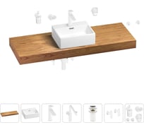 Комплект мебели для ванной комнаты с раковиной Wellsee Genuine Tree 201018475
