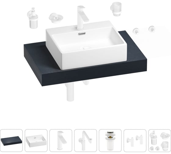 Комплект мебели для ванной комнаты Wellsee Genuine Tree с раковиной 201018525 1