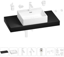 Комплект мебели для ванной комнаты с раковиной Wellsee Genuine Tree 201018625