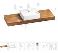 Комплект мебели для ванной комнаты с раковиной Wellsee Genuine Tree 201018715