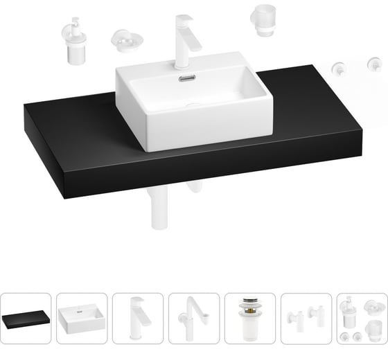 Комплект мебели для ванной комнаты с раковиной Wellsee Genuine Tree 201018385 1