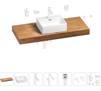 Комплект мебели для ванной комнаты Wellsee Genuine Tree с раковиной 201018415
