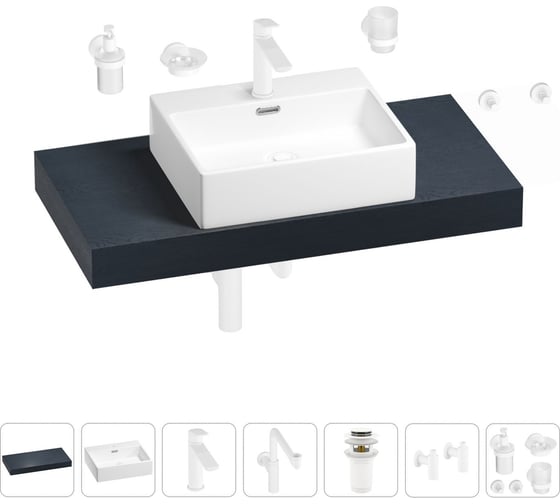 Комплект мебели для ванной комнаты с раковиной Wellsee Genuine Tree 201018585 1