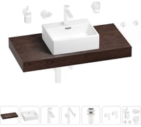 Комплект мебели для ванной комнаты с раковиной Wellsee Genuine Tree 201018365