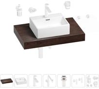 Комплект мебели для ванной комнаты с раковиной Wellsee Genuine Tree 201018305