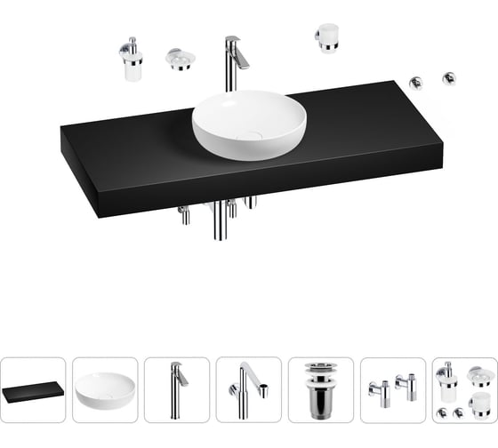 Комплект мебели для ванной комнаты Wellsee Genuine Tree с раковиной 201016451 1