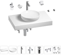 Комплект мебели для ванной комнаты Wellsee Genuine Tree с раковиной 201016191