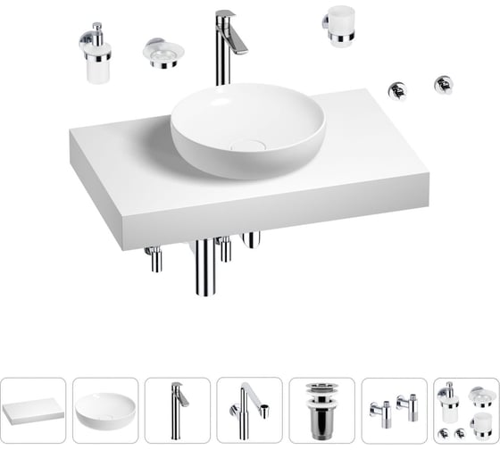 Комплект мебели для ванной комнаты Wellsee Genuine Tree с раковиной 201016191 1