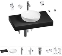 Комплект мебели для ванной комнаты с раковиной Wellsee Genuine Tree 201016211