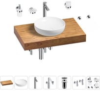 Комплект мебели для ванной комнаты Wellsee Genuine Tree с раковиной 201016151