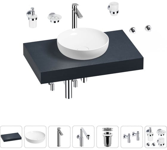 Комплект мебели для ванной комнаты Wellsee Genuine Tree с раковиной 201016131 1