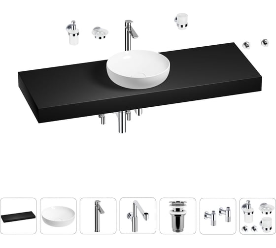 Комплект мебели для ванной комнаты Wellsee Genuine Tree с раковиной 201016571 1