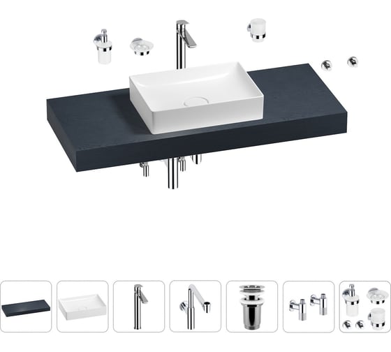 Комплект мебели для ванной комнаты с раковиной Wellsee Genuine Tree 201017451 1