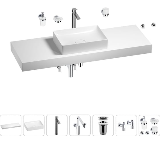 Комплект мебели для ванной комнаты с раковиной Wellsee Genuine Tree 201017631 1