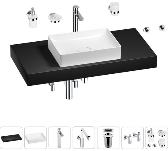 Комплект мебели для ванной комнаты с раковиной Wellsee Genuine Tree 201017411 1