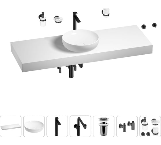 Комплект мебели для ванной комнаты Wellsee Genuine Tree с раковиной 201016552 1