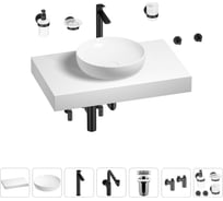 Комплект мебели для ванной комнаты Wellsee Genuine Tree с раковиной 201016192