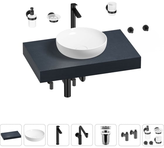 Комплект мебели для ванной комнаты Wellsee Genuine Tree с раковиной 201016132