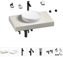 Комплект мебели для ванной комнаты с раковиной Wellsee Genuine Tree 201016112