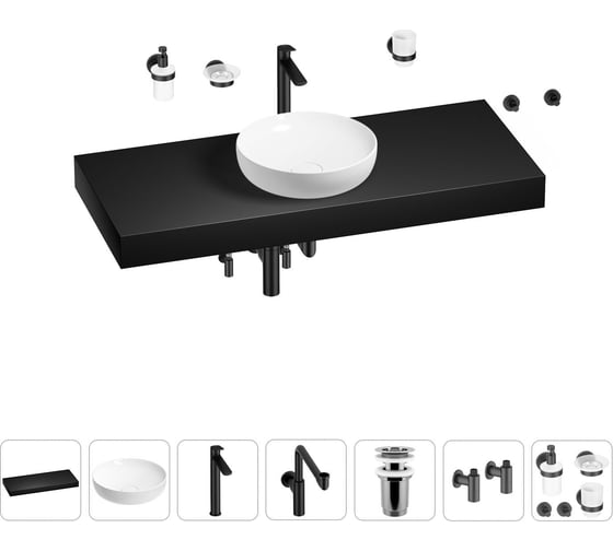 Комплект мебели для ванной комнаты Wellsee Genuine Tree с раковиной 201016452 1