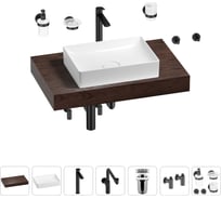 Комплект мебели для ванной комнаты с раковиной Wellsee Genuine Tree 201017252