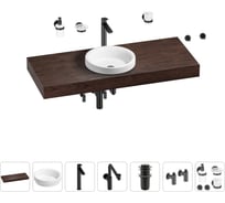 Комплект мебели для ванной комнаты с раковиной Wellsee Genuine Tree 201015932