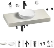 Комплект мебели для ванной комнаты с раковиной Wellsee Genuine Tree 201016232