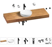 Комплект мебели для ванной комнаты с раковиной Wellsee Genuine Tree 201016512