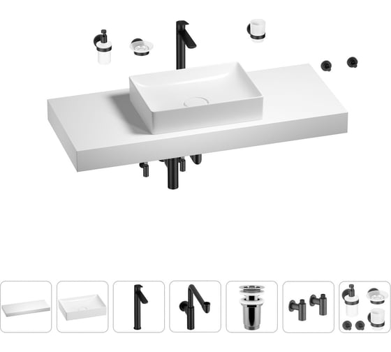 Комплект мебели для ванной комнаты с раковиной Wellsee Genuine Tree 201017512 1