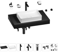 Комплект мебели для ванной комнаты с раковиной Wellsee Genuine Tree 201017292