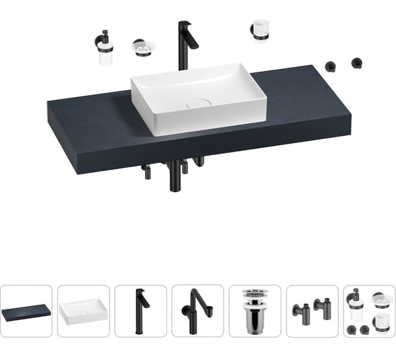 Комплект мебели для ванной комнаты с раковиной Wellsee Genuine Tree 201017452 1