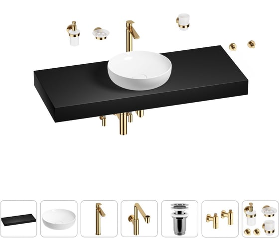 Комплект мебели для ванной комнаты Wellsee Genuine Tree с раковиной 201016453 1