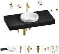 Комплект мебели для ванной комнаты с раковиной Wellsee Genuine Tree 201015853