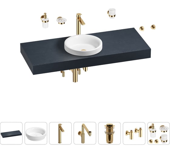 Комплект мебели для ванной комнаты с раковиной Wellsee Genuine Tree 201015893 1