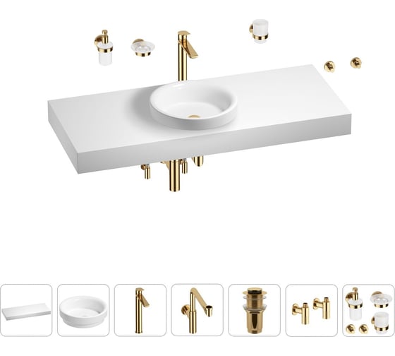 Комплект мебели для ванной комнаты Wellsee Genuine Tree с раковиной 201015953 1