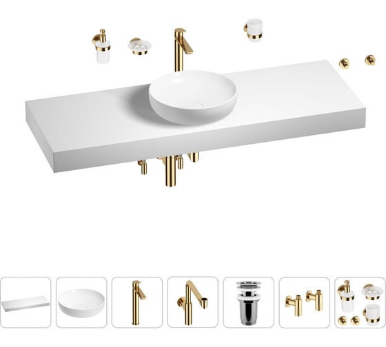 Комплект мебели для ванной комнаты Wellsee Genuine Tree с раковиной 201016553 1