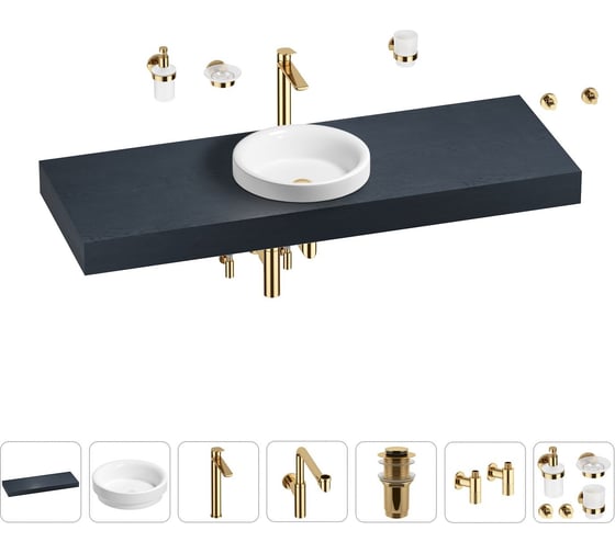 Комплект мебели для ванной комнаты Wellsee Genuine Tree с раковиной 201016013 1