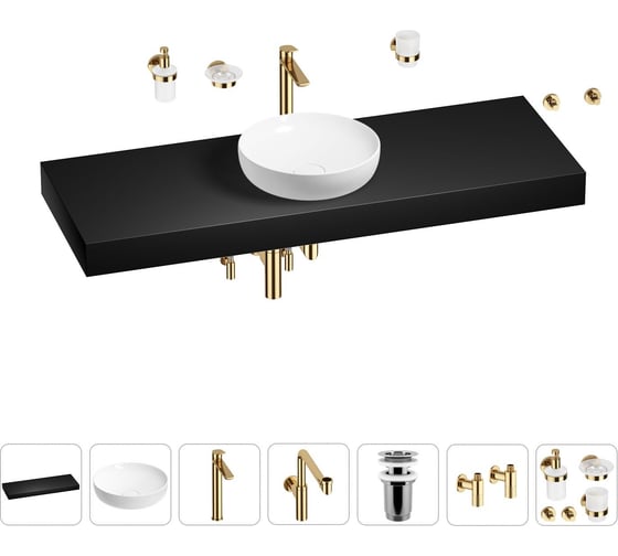 Комплект мебели для ванной комнаты Wellsee Genuine Tree с раковиной 201016573 1