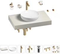 Комплект мебели для ванной комнаты с раковиной Wellsee Genuine Tree 201016113