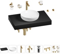 Комплект мебели для ванной комнаты с раковиной Wellsee Genuine Tree 201016213